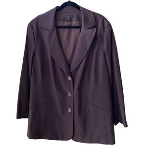 🤎 Semantiks Nordstrom Long 29” Lined 3-Button Stretch Jacket/Blazer Brown, 22W